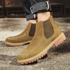 Мужские ботинки челси из натуральной замши в британском стиле, высокие деловые туфли, модные теплые зимние мужские мотоциклетные ботинки