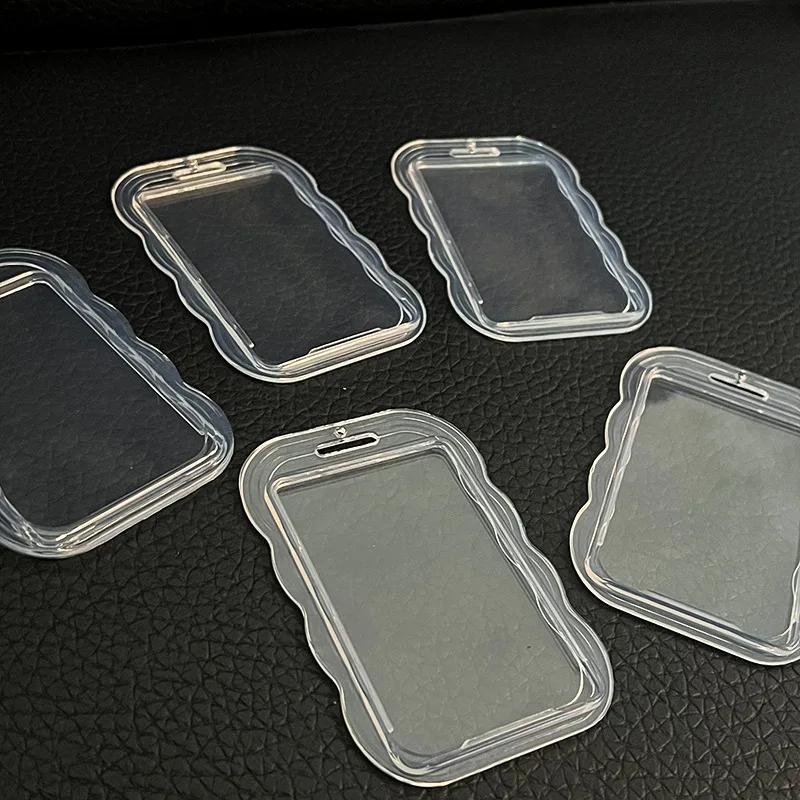 Students Cards Protecting Cover Clear Soft Silicone Wave ID Bus Access Card Holder Transparent Staff Working Credit Card Hloder