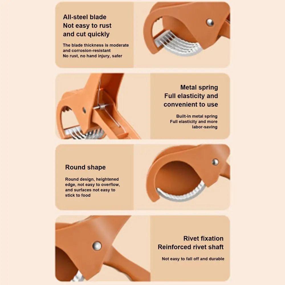 Stainless Steel Portable Salad Cutter Non-slip Handle Fruit Chopping Tool  Kitchen Gadgets