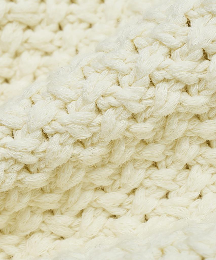 NOIRER Oversized Heavy Polo Half Knit (Ivory)