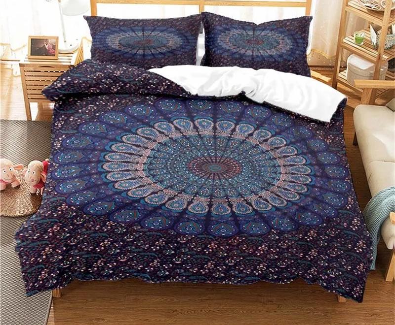 Bohemian Psychedelic Mandala Pattern Duvet Cover Set Bedding For Adult Kid Bed Set Comforter Cover With 1 Comforter 2 Pillowcase