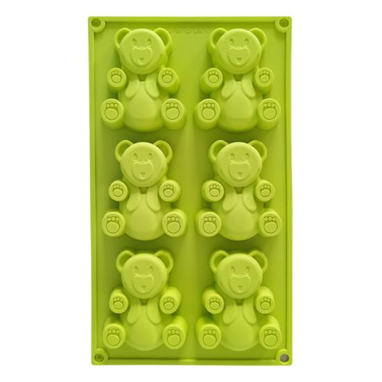 Bear Mold Easy Demolded Non-stick Heat-resistant DIY Silicone 6 Grids Mousse French Ice-cream Jelly Pudding Mold Kitchen Supplies