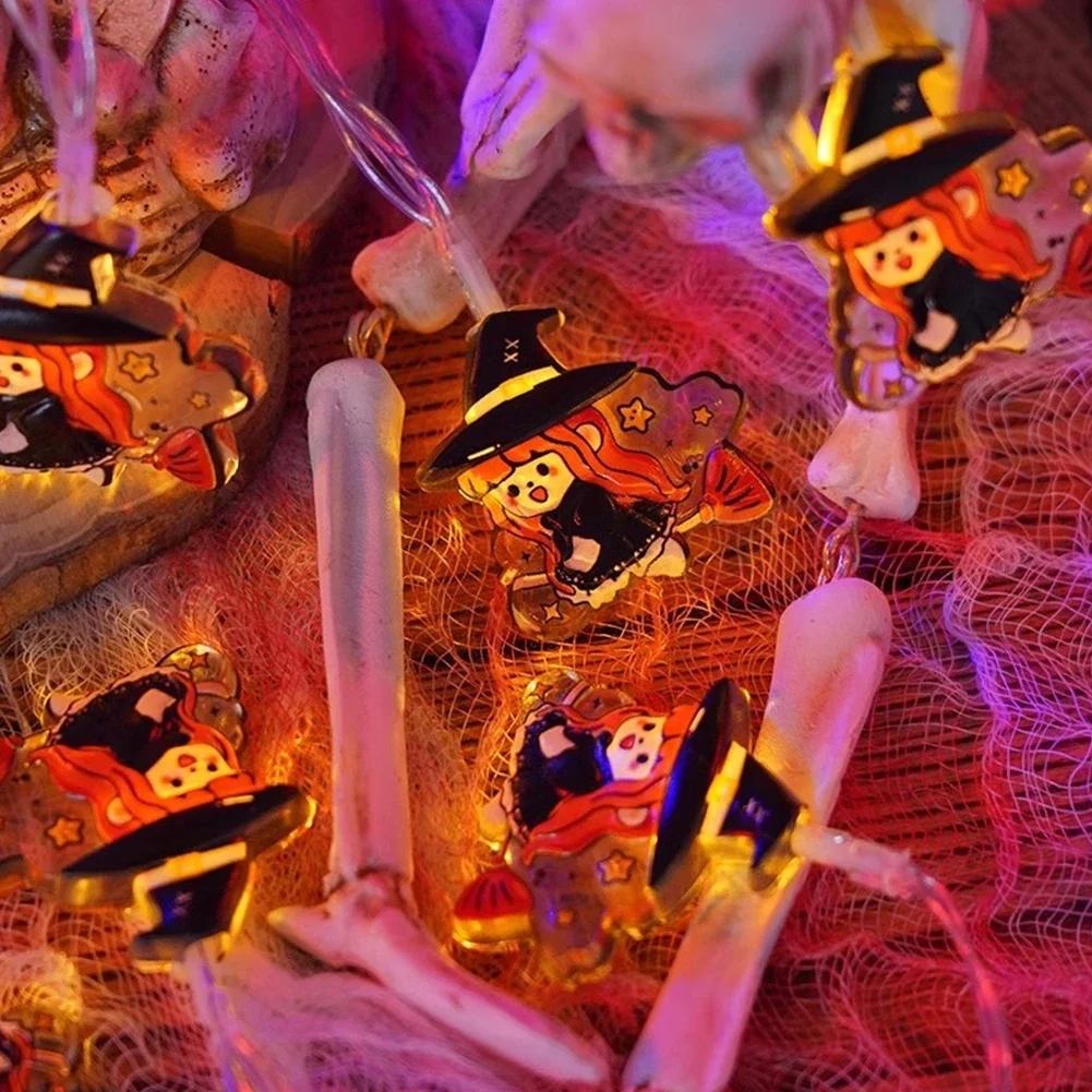 1.5m 10LED Glowing Halloween Party String Lights Pumpkin Ghost Witch DIY Home Decor LED Light String for Halloween Party