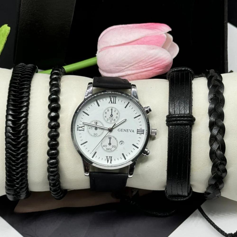 5 шт. Модные классические мужские часы с высококачественным механизмом, роскошный стиль, водонепроницаемый циферблат, дисплей значения для мужчин, спорт, бег