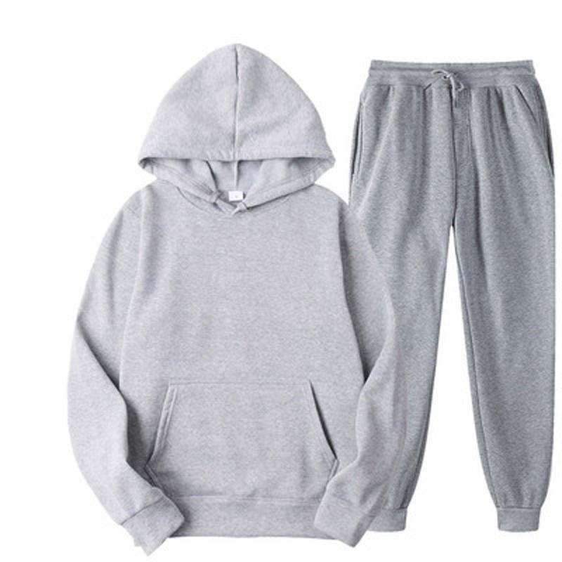 Sports Suit Autumn Winter Tracksuit Casual Solid Sportswear Running Jogging Suits Hoody Sweatpants 2pcs Sets