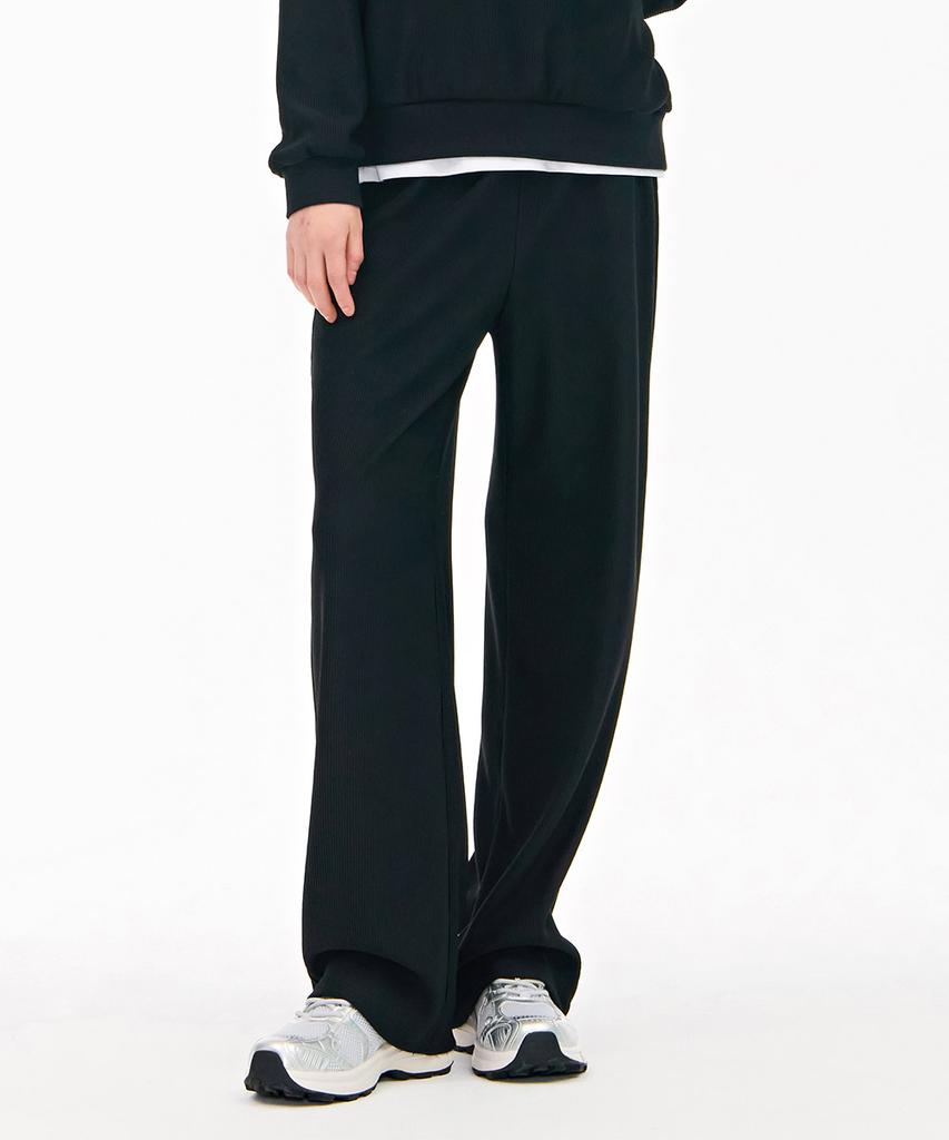 CHASECULT Women'S Ribbed Wide Warm-Up Pants - Black
