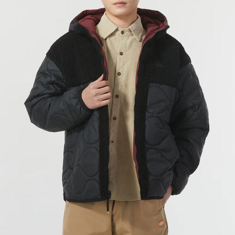 Adidas Двусторонняя куртка из искусственной овчины с логотипом и капюшоном в стиле пэчворк с принтом «Повседневная мужская куртка малинового цвета IW4037»