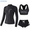 Womens Quick-Dry UV Protection Rash Guard Set Long Sleeve Top Pants Surfing Diving Snorkeling