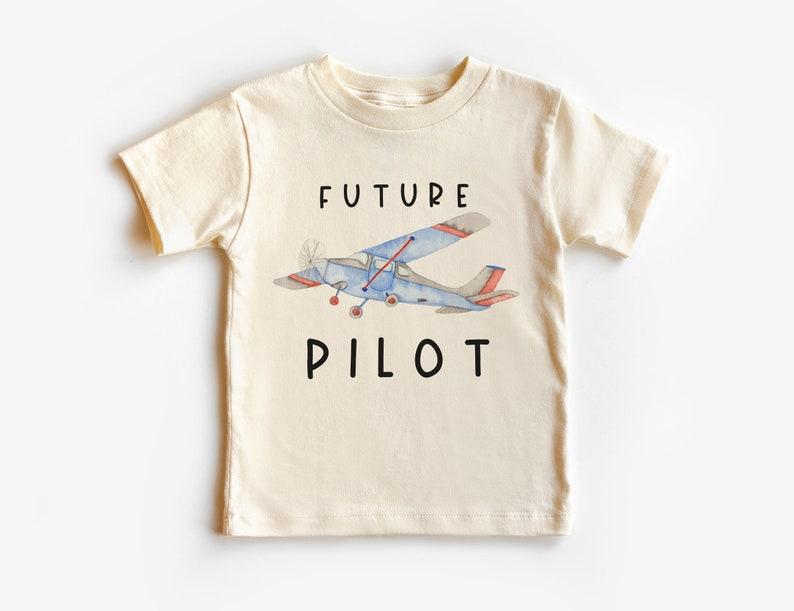 Future Pilot Watercolor Toddler Shirt, Airplane Pilot Kids Shirt, Childs Flight Tee, Boy Toddler Toddler Kids Clothing
