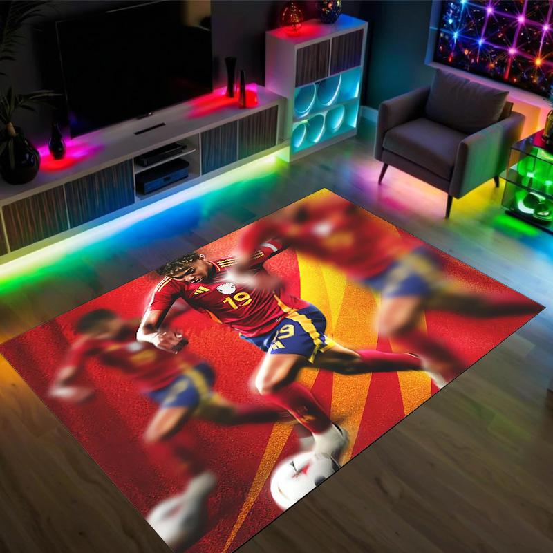 Lamine Yamal Design Crystal Velvet Carpet Cozy Non?Slip Printed Rug For Bedroom Living Room Entrance