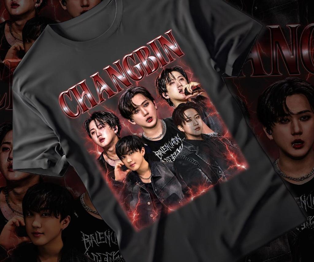 Changbin Retro Crewneck T-shirt | Vintage K-POP Idol Tee | Music Gift For Her