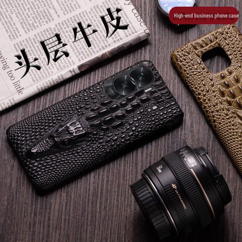 Чехол-получечник из натуральной кожи с рисунком головы дракона для Honor Play6T, 4T, Play5TPro