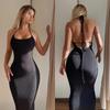 2024 European & American Style Women's Sexy Backless Slim Strap Dress