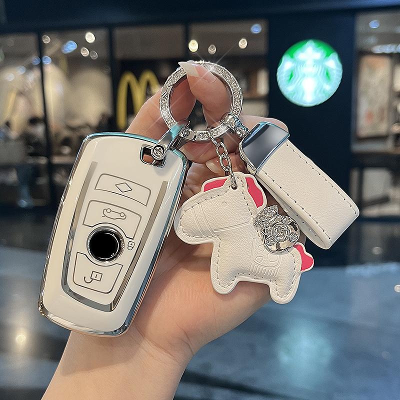 TPU Car Key Case Cover with Keychain Lanyard Fob For BMW 1 3 5 6 7 Series X5 X1 X3 X6 X7 G20 G30 G11 F25 F30 F10 F15 F16 G01 G02