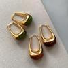 Gold Electroplated French Retro Geometric Earrings: Versatile Hong Kong Style Fashion Statement
