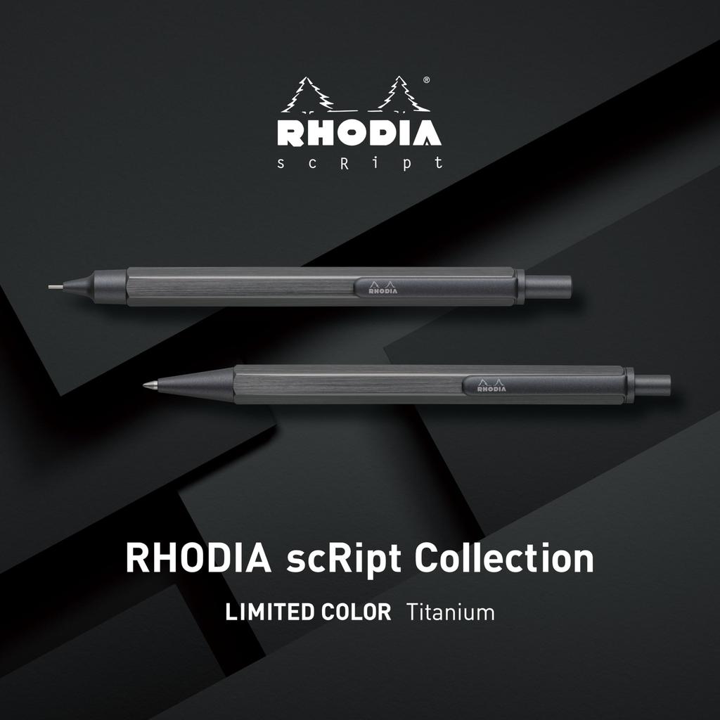 RHODIA Mechanical Script Hexagonal Aluminum Body with Anodized and Brushed Titanium RHODIA cf9373 0.5mm Pencil, Series, Barrel, Finish,