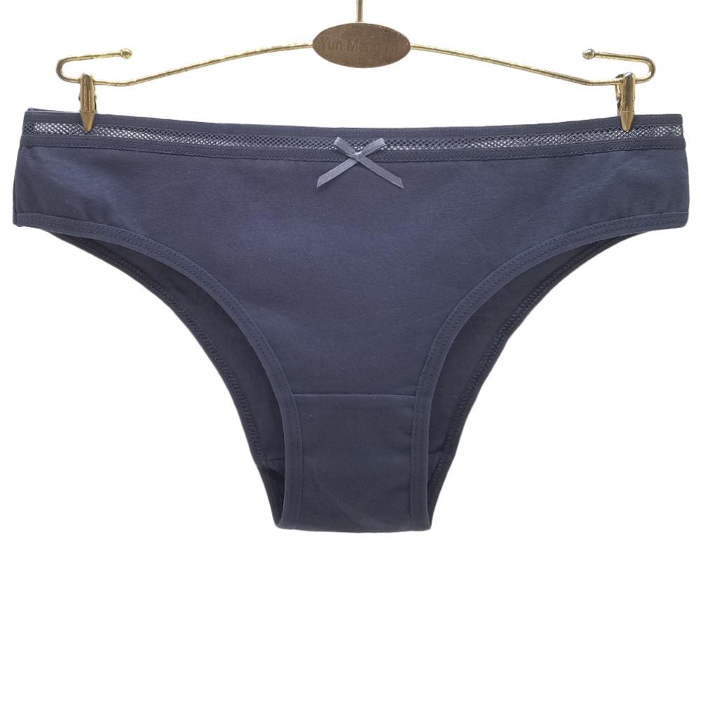 Cotton Underwear Women Sexy Briefs Knickers Ladies Panties Solid Color Low Rise Lingerie 6 Pcs/lot