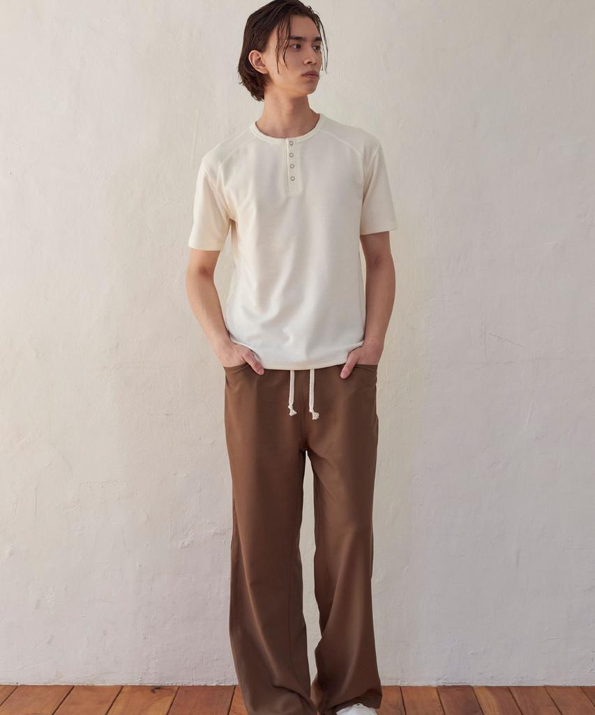 SENTAIR Contour Henley Neck Half T-Shirt _Ivory