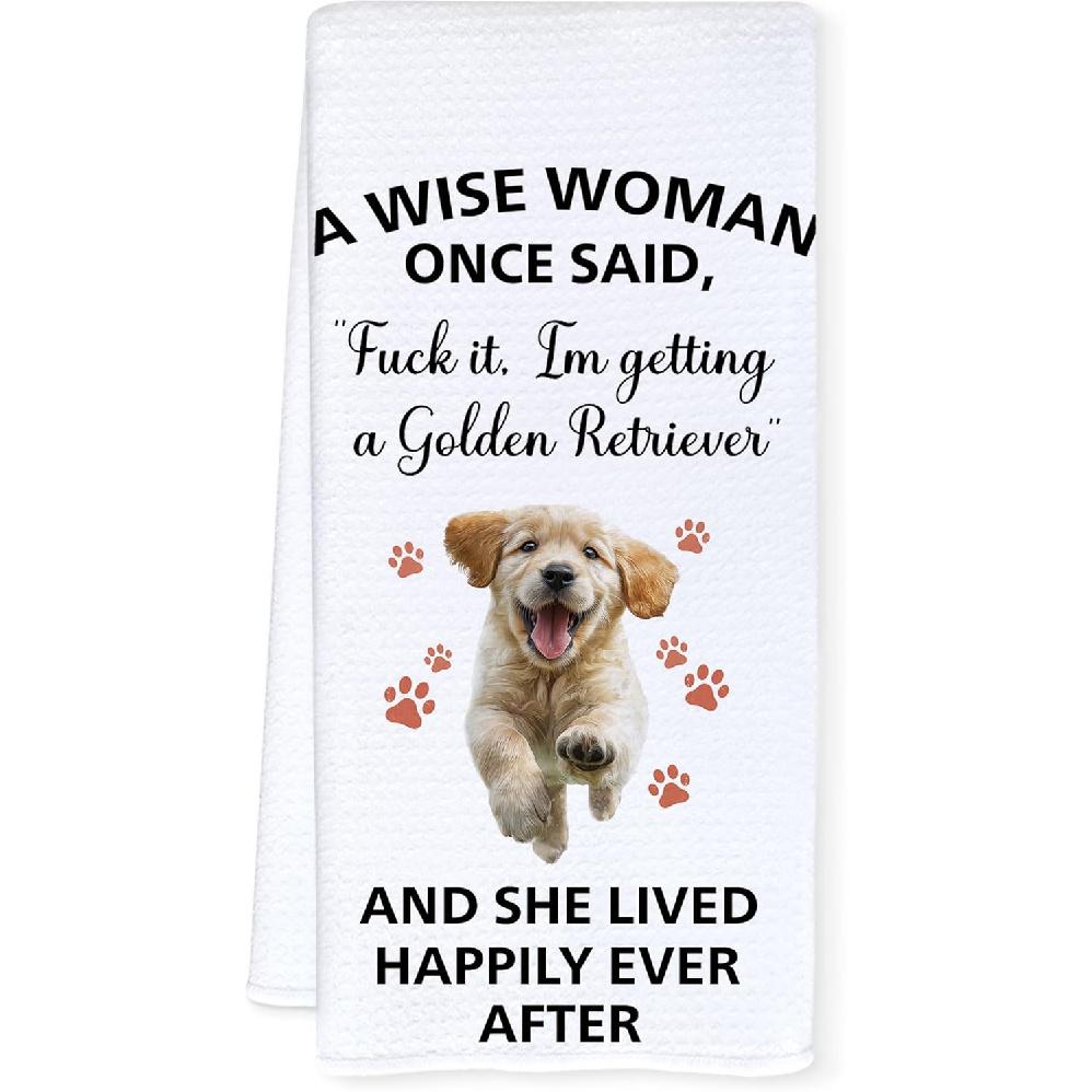 Funny Golden Retriever Kitchen Towels, Golden Retriever Gifts for Women Men, Dog Lovers Gifts Decorative Hand Towels for Bathroom, Funny Kitchen