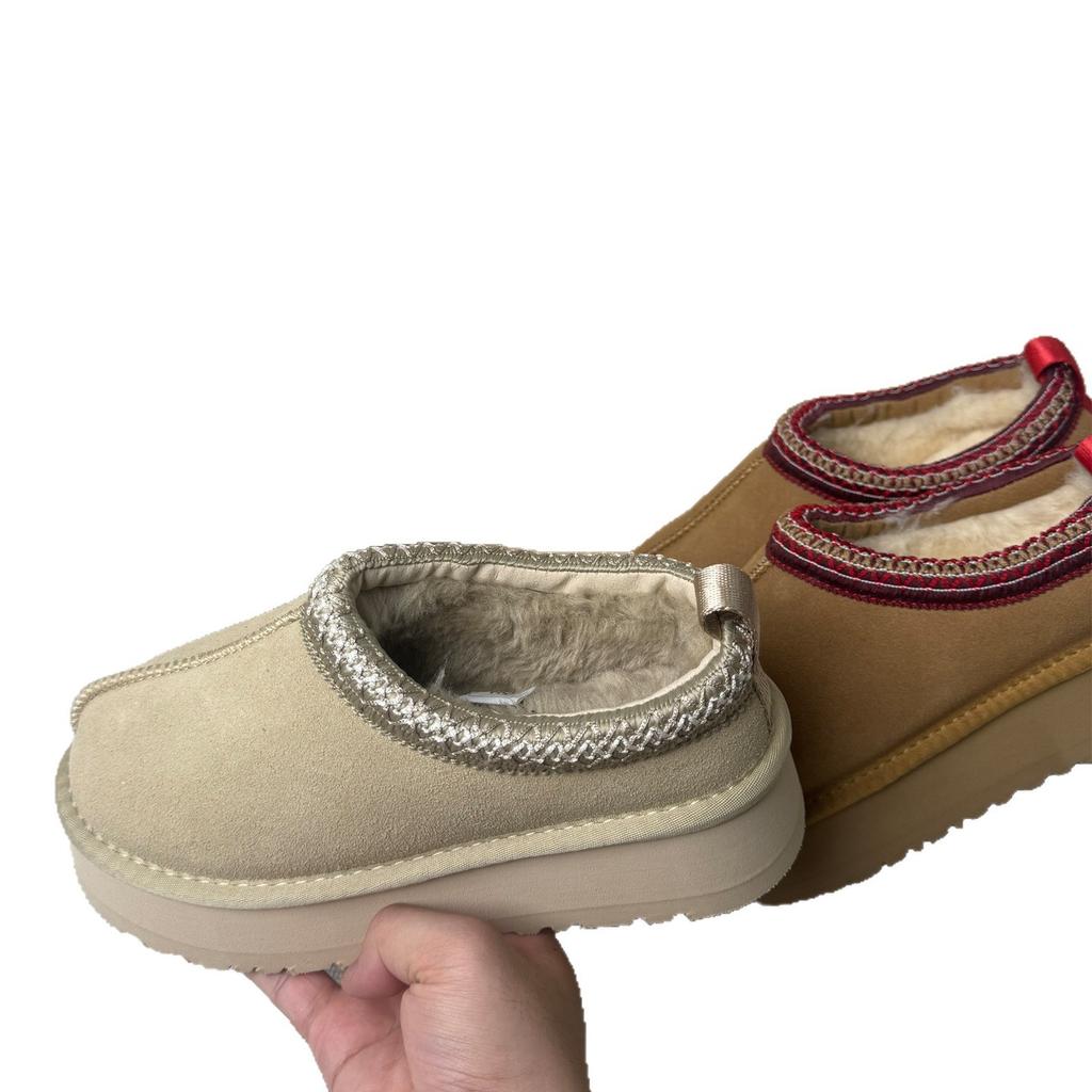 Snow Boots Ethnic Style Pure Cowhide 2025 New Thick-soled Snow Boots Women's Cotton Boots Slippers Shoes Women's Shoes