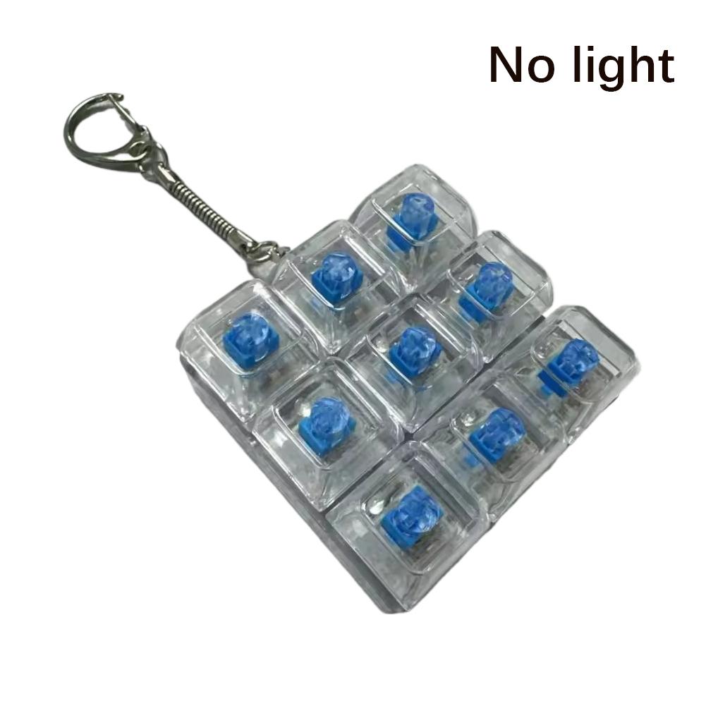 Fidget Keychain Nine Button Press Key Toy Light Up Keychains Stress Relief Keyboard for Kid Bag Keys Decoration Gift Accessory