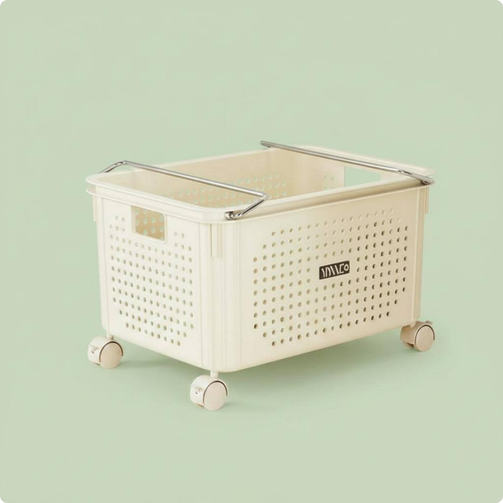Rolling Laundry Hamper Easy to Move Wheeled Laundry Hamper Rolling Clothes Basket Vented Design Storage Bin Ventilated Holes