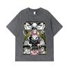 275 GSM Washed T-shirts 100% Cotton Demon Slayer V84 Gyomei Print Unisex Heavy Cotton T Shirt