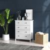 Chest of Drawers Storage Unit 5 Drawers for Bedroom, Office, Hallway, White and Black Metal Handle