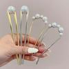 Korean Metal U Shaped Pearl Hair Stick for Women Elegant Imitation Pearl Hair Clips Pins Bun Maker Hair Styling Accessories