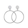 New Fashion Round Dangle Earrings for Women Big Circle Pendants Drop Earrings European Exaggerated Ear Accessories