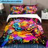 Galactic Gaming Game Controller 3pcs Bedding,Including 1pc Duvet Cover And 2pcs Pillowcases Perfect for Christmas,Ideal for Bedroom, Dormitory