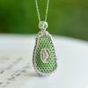 Hotan Jade Jade S925 Silver Inlaid Ethnic Style Ruyi Women's Simple Pendant Necklace