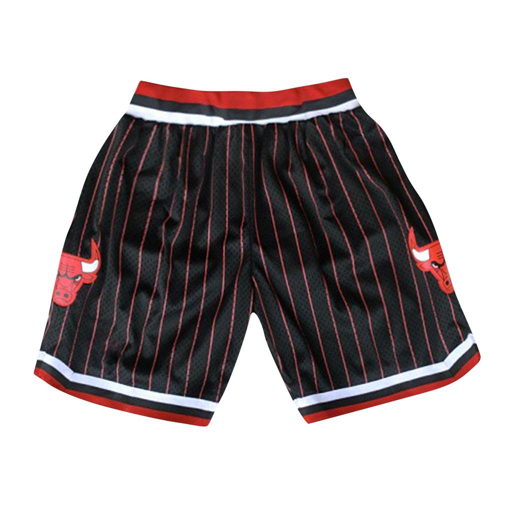 Bulls Retro Embroidered Drawstring Cropped Basketball Shorts Training Shorts
