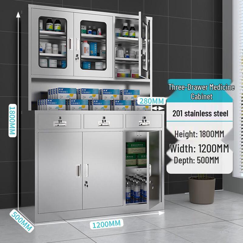 WEZHO 304 Stainless Steel Medical Storage Cabinet