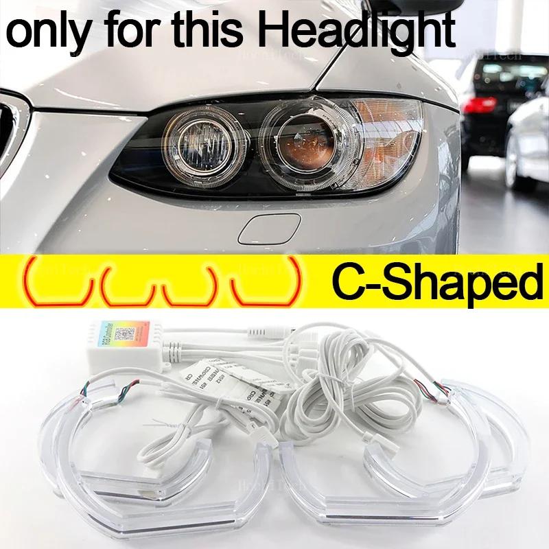 For BMW 3 Series E90 E92 E93 M3 2007-2013 Coupe cabriolet APP control RGB Multicolor DTM M style Crystal Led Angel Eyes ring Kit