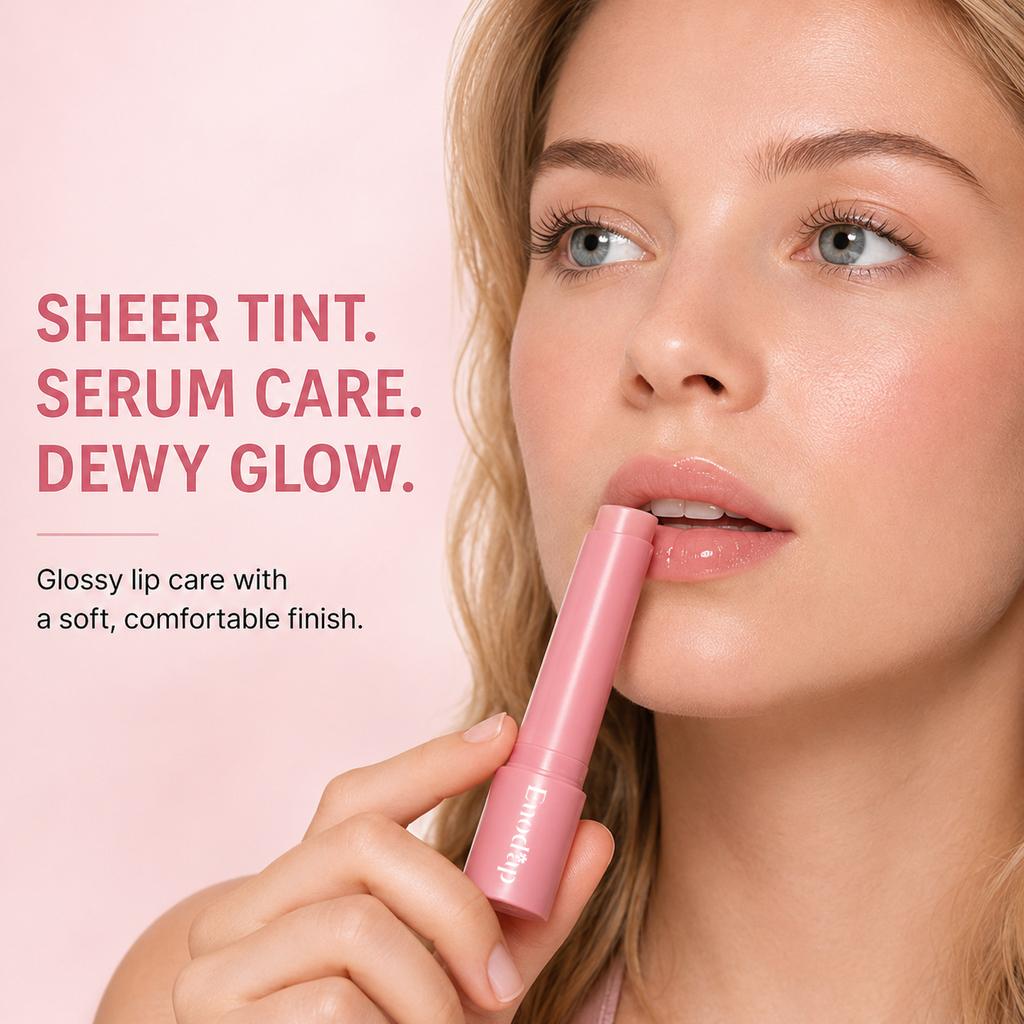 Crystal Plumping Lip Serum Moisturizing Nourishing Pink Lip Gloss Care Treatment Hydrating Glossy Lip Balm, Long-Lasting Sheer Color