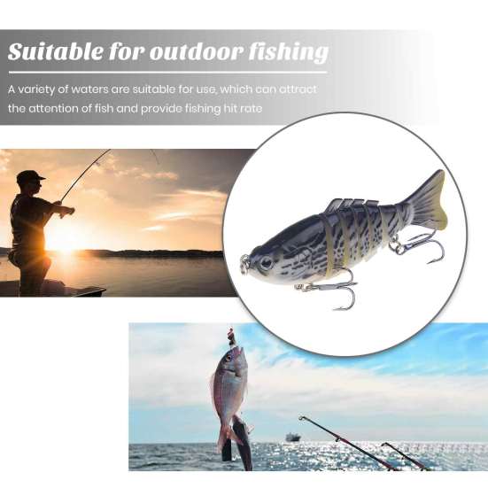 10 см/16 г многосочлененная рыболовная приманка с крючками, 7-секционная 3D-приманка для свимбейта, бионическая жесткая искусственная приманка для ловли пресноводного, соленого окуня, форели, аксессуары