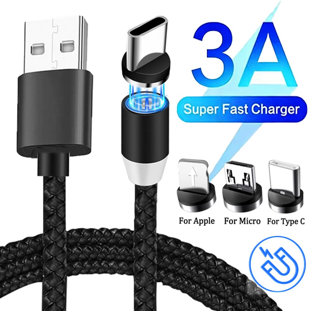 Магнитный USB-кабель Быстрая зарядка Type-C Кабель Магнитное зарядное устройство Зарядка данных Micro USB Кабель для мобильного телефона USB-шнур для IPhone