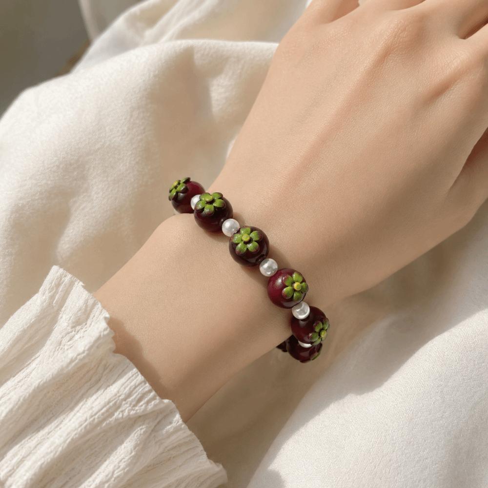 Colorful 3D Resin Bead Bracelet Elastic Stackable Bracelet Simple Fruit Hand Chain  Vacation