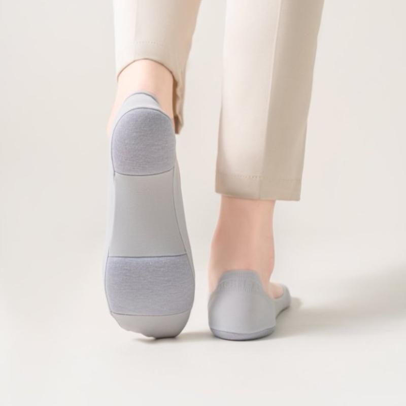 Ледяной шелк Носки-лодочки С мягкой подошвой Силиконовые Противоскользящие Толстая губчатая подошва Мягкие Удобные Амортизирующие Невидимые носки для высоких каблуков