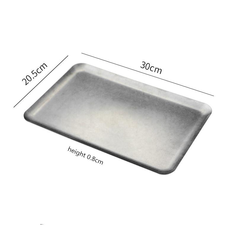 Ретро классика 304 нержавеющая сталь прямоугольная тарелка поднос для хранения кофейня барбекю обеденный сервиз тарелки и блюда обеденные тарелки
