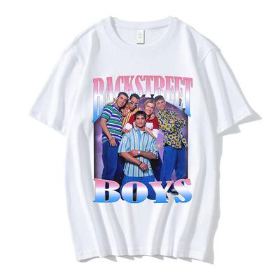 Футболка с графическим принтом Backstreet Boys 90-е Винтажная футболка бой-бэнда Мужская Женская Хип-хоп Готическая Оверсайз Футболки Стритвир