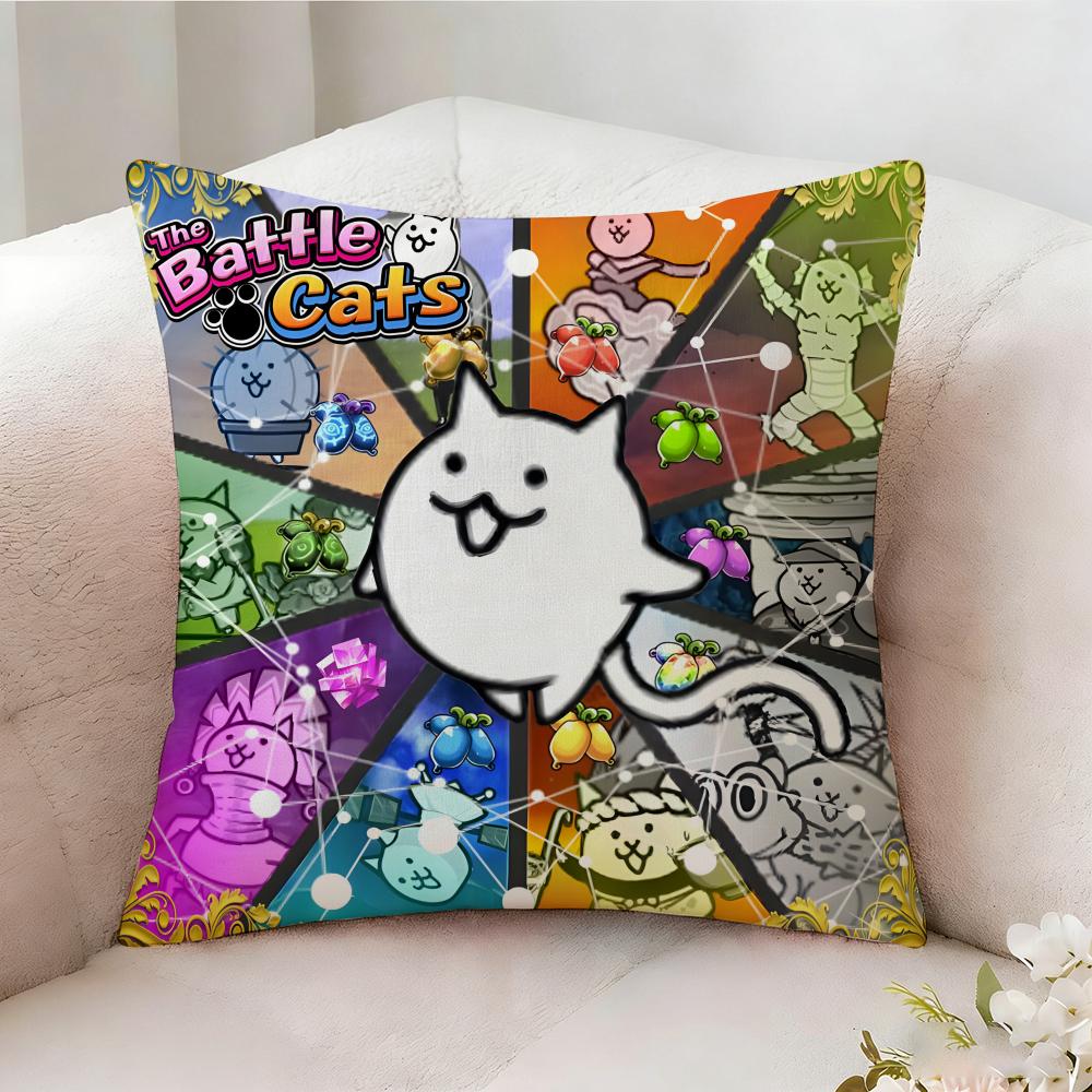 The B-Battle Cats Cute Pillow Case Pillowcase, Double-Sided Printed, Sofa Cushion, Bedroom Headboard Pillow