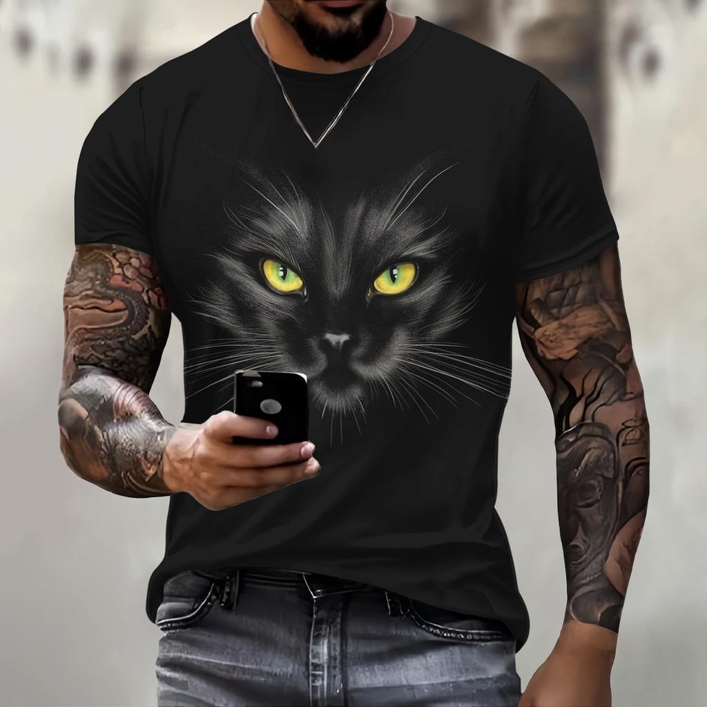 Трендовая одежда Harajuku, повседневная, забавная, с 3D-принтом животных, мужская футболка, уличная, с круглым вырезом, с коротким рукавом, летняя мода, дышащие топы