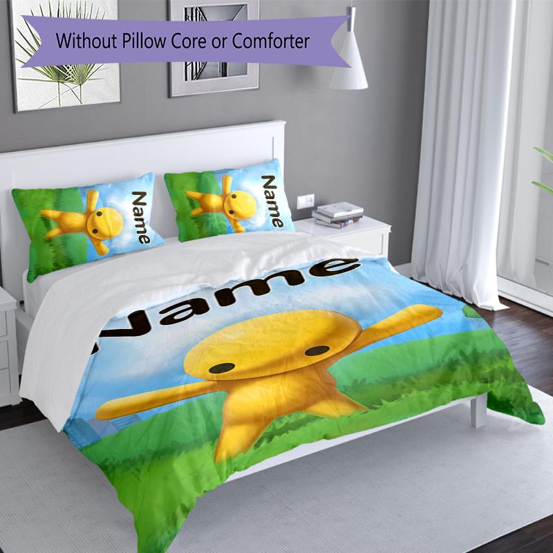 3pcs Custom Name Wobbly Life Bedding Set,Includes 1 Duvet Cover and 2 Pillowcases,All-season Bedroom Decor