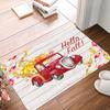 Autumn Pumpkin Truck Polyester Doormat Non-Slip Bath Mat Indoor Outdoor Home Decor Carpet Living Room Bedroom Kitchen Rug