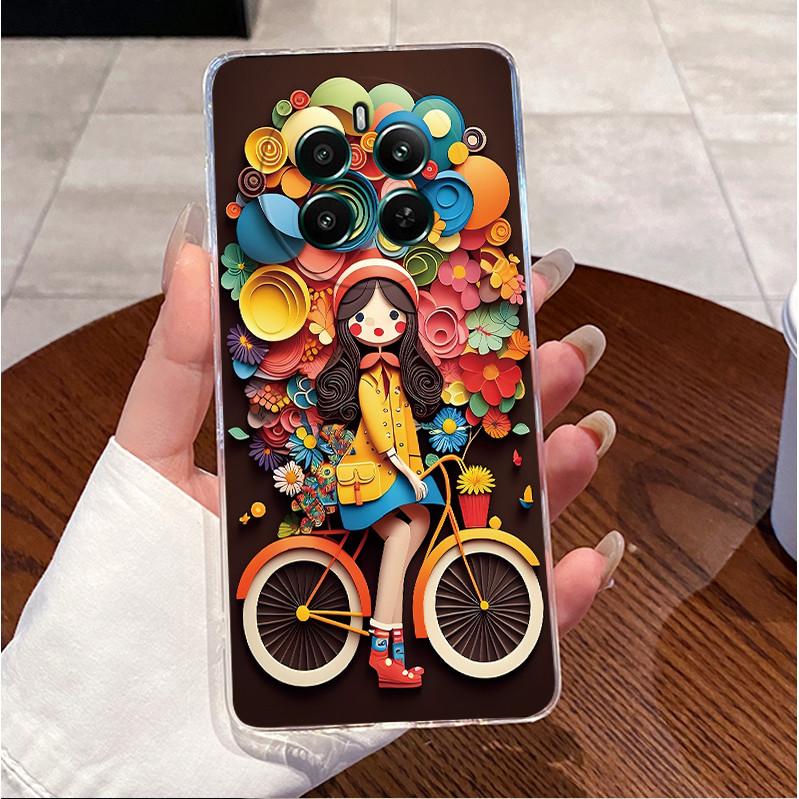 For Realme 12 4G Case RMX3871 Luxury Cute Love Rabbit Cartoon Funny Clear TPU Soft Silicone Back Cover For Realme12 4G Cases