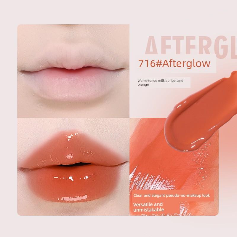 Novo Lip Lacquer Mirror Water Light Pure Desire Glass Lips Do Not Fade No Stain on Cup Lip Gloss Nude Color Series Lipstick Student Cheap