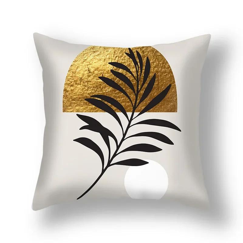 Ginkgo Leaves Pillows Case Home Decorative Cushion Cover Golden Polyester Print Pillowcase Car Sofa Pillow Case Home Decor 45*45