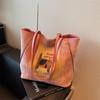 Elegant Large Capacity Tote Bag For Women Casual Color Block Handbag With Soft Fabric